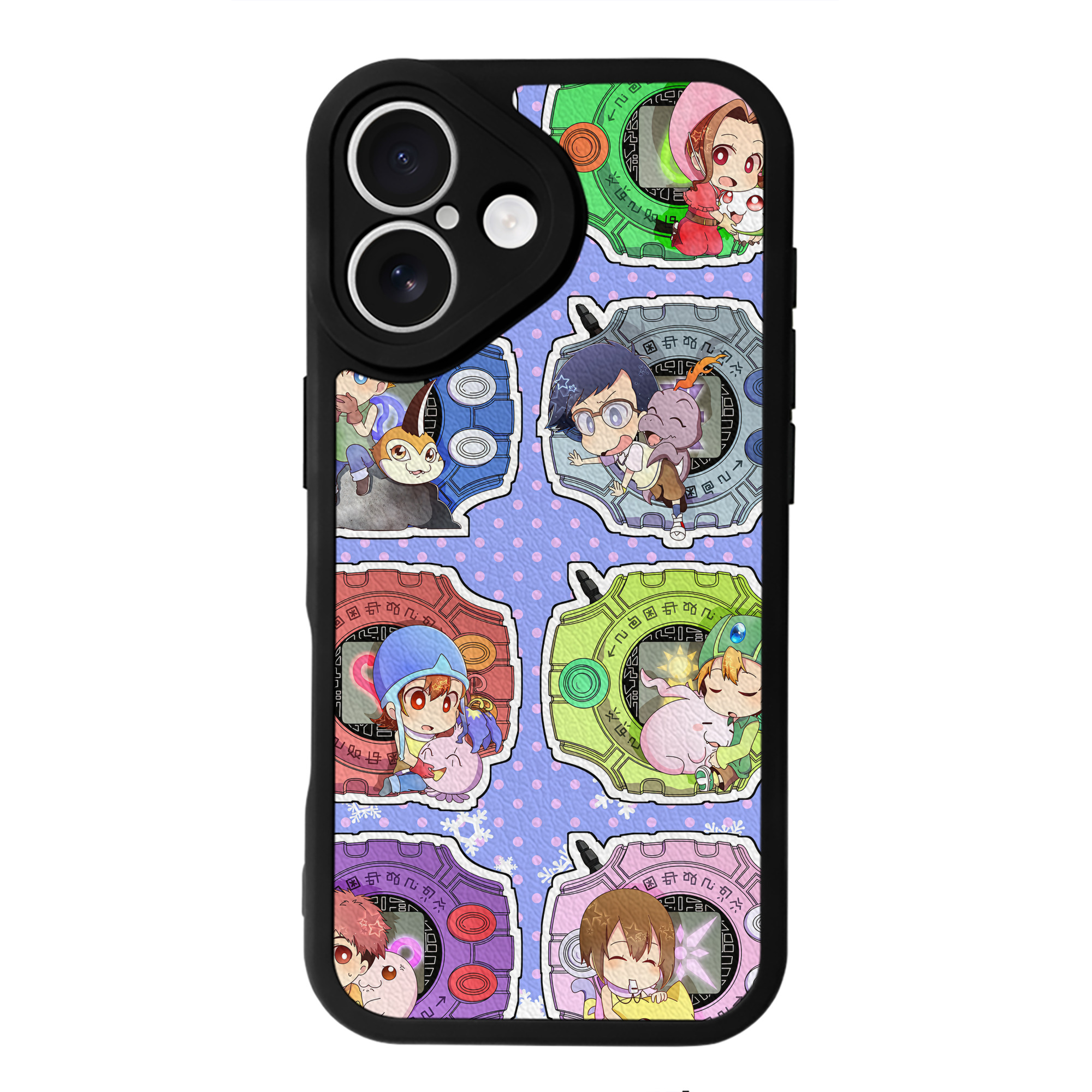 （画像用） Digimon デジタルモンスター/デジモン 【iPhone 16シリーズ対応】シリコンスマホケース（レザー調） 材質：シリコン